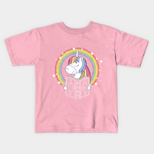 Unicorn Reader Kids T-Shirt by karlabarittodsgn